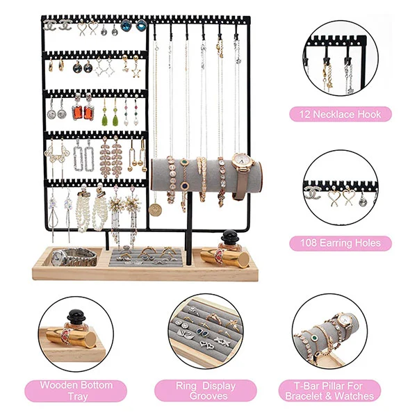 Vertical Jewelry Organizer With Hooks